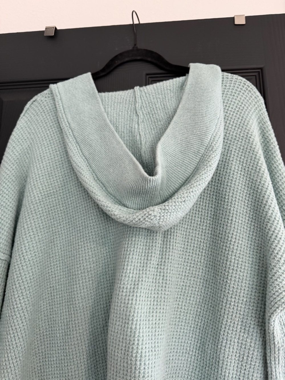 aerie Cozy Up Waffle Knit Hooded Sweater - Picture 6 of 9